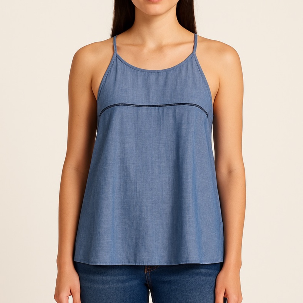 NWT Calvin Klein Jeans Loose Fit Chambray Sleeveless Tank Top Size M